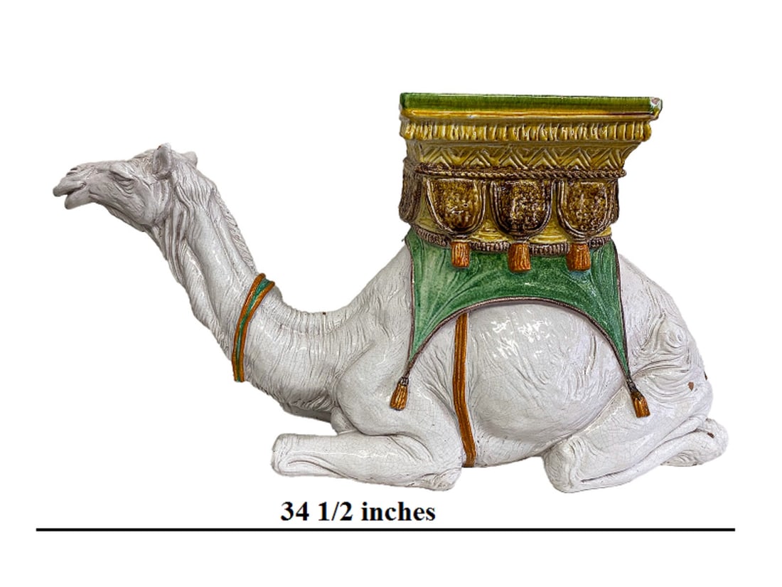 Vintage Italian Camel Large Majolica Seat Stand (1 of 11)