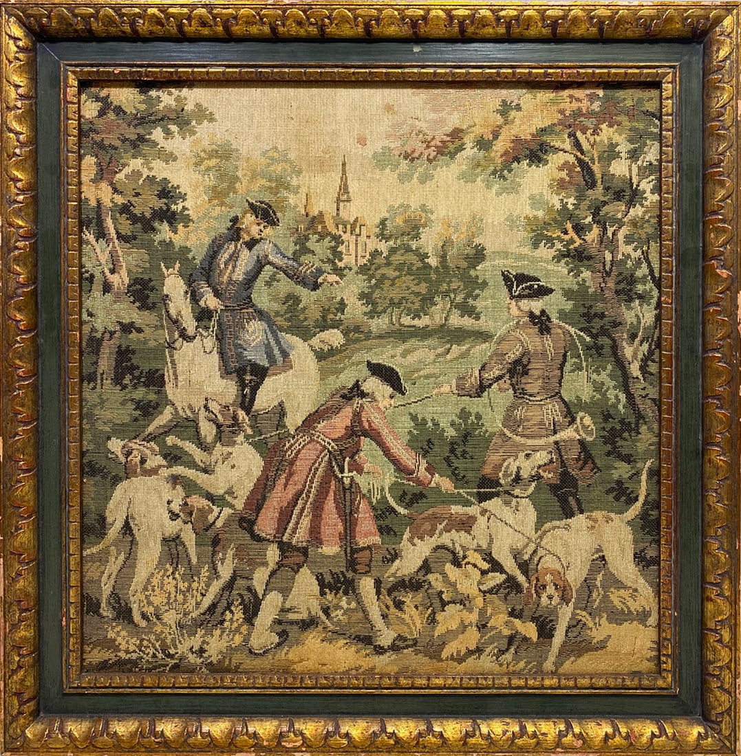 Antique French Framed Gobelin: Antique French Framed Gobelin. 22 x 21 1/2 x 1 1/4 in framed.Local Pick up call one day before to make an appointment. TO SHIP THIS ITEM IN USA OR INTERNATIONAL, PLEASE CONTACT THE SHIPPERS : 1) UPS s