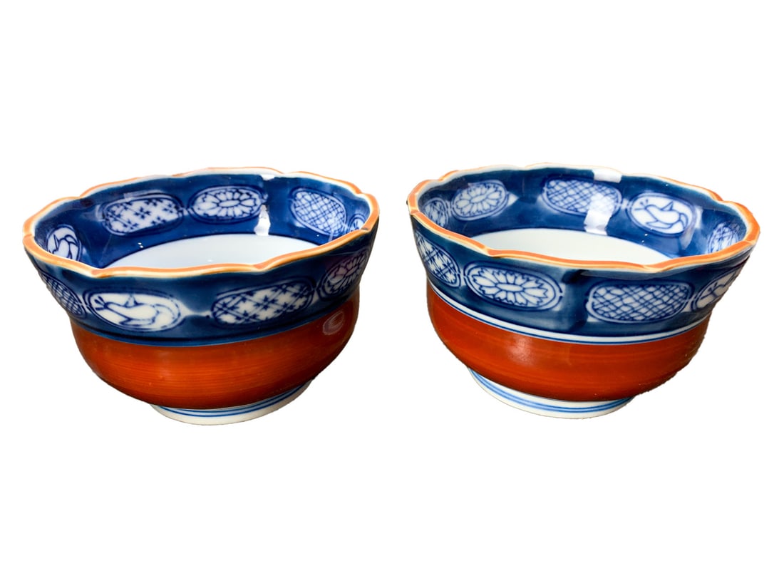 Oriental Pair of Porcelain Rice Bowls (1 of 7)