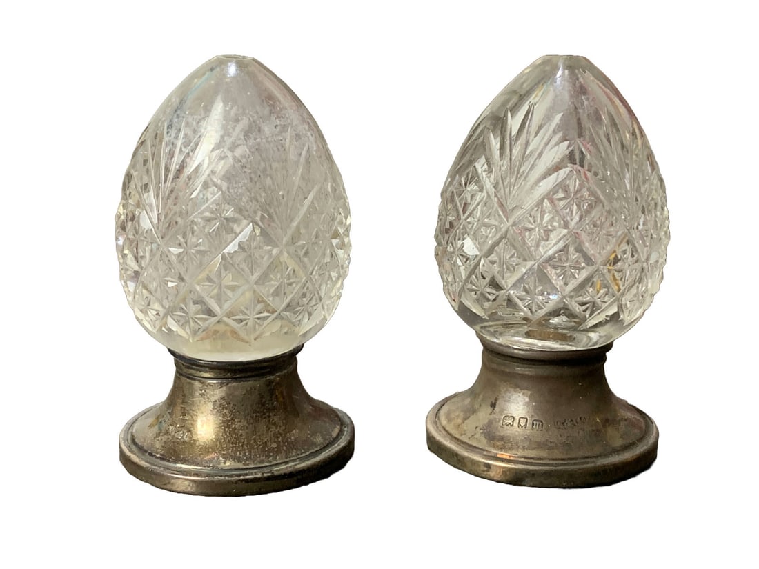 Antique English Silver & Glass Salt & Pepper Shakers (1 of 7)