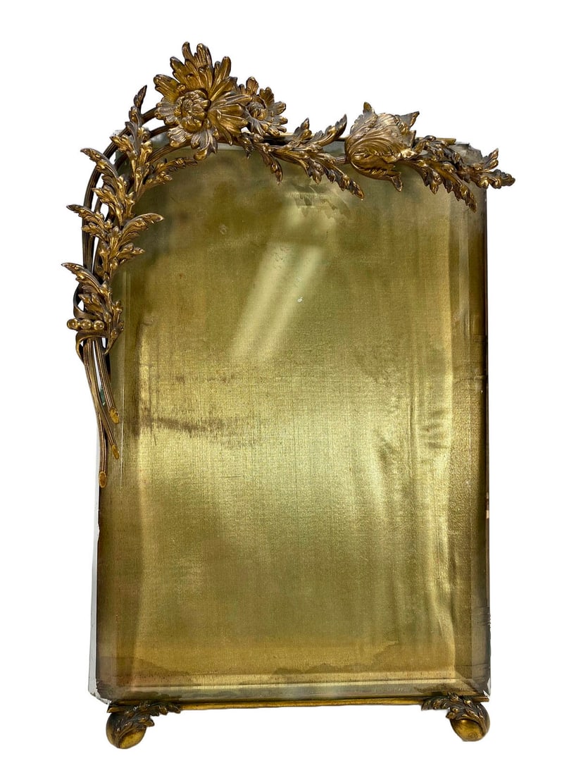 Antique French Bronze & Glass Picture Frame (1 of 10)