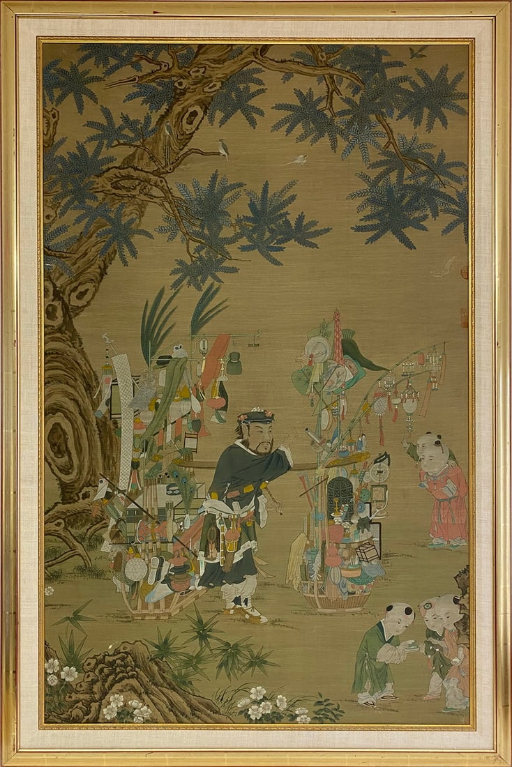 Vintage Chinese Painting or Print over Probably Silk (1 of 10)