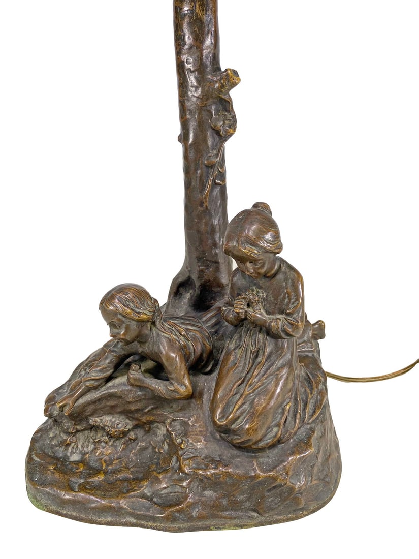 Peter TERESZCZUK (1875-1963) Girls Bronze Lamp (1 of 8)