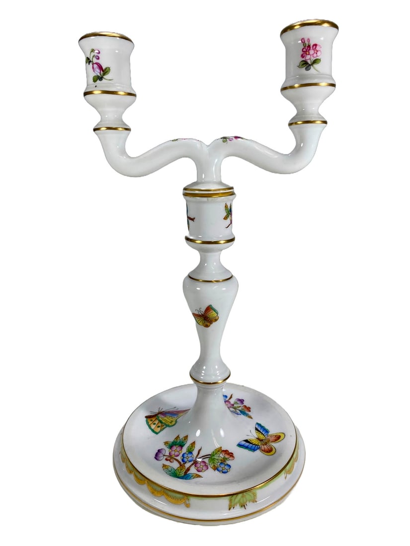 Herend Hungary Butterflies Porcelain Candlestick (1 of 7)