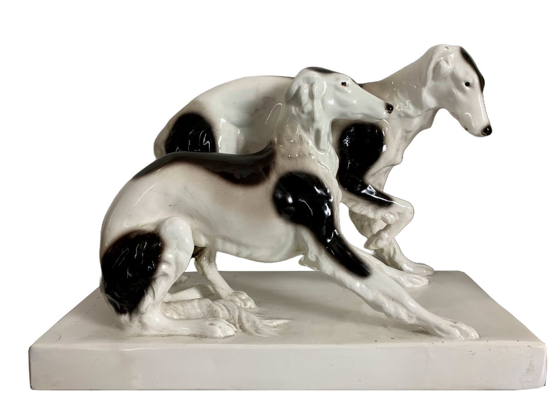 Goldsheider, Beaume 2 Greyhound Borzoi Porcelain Figure (1 of 6)