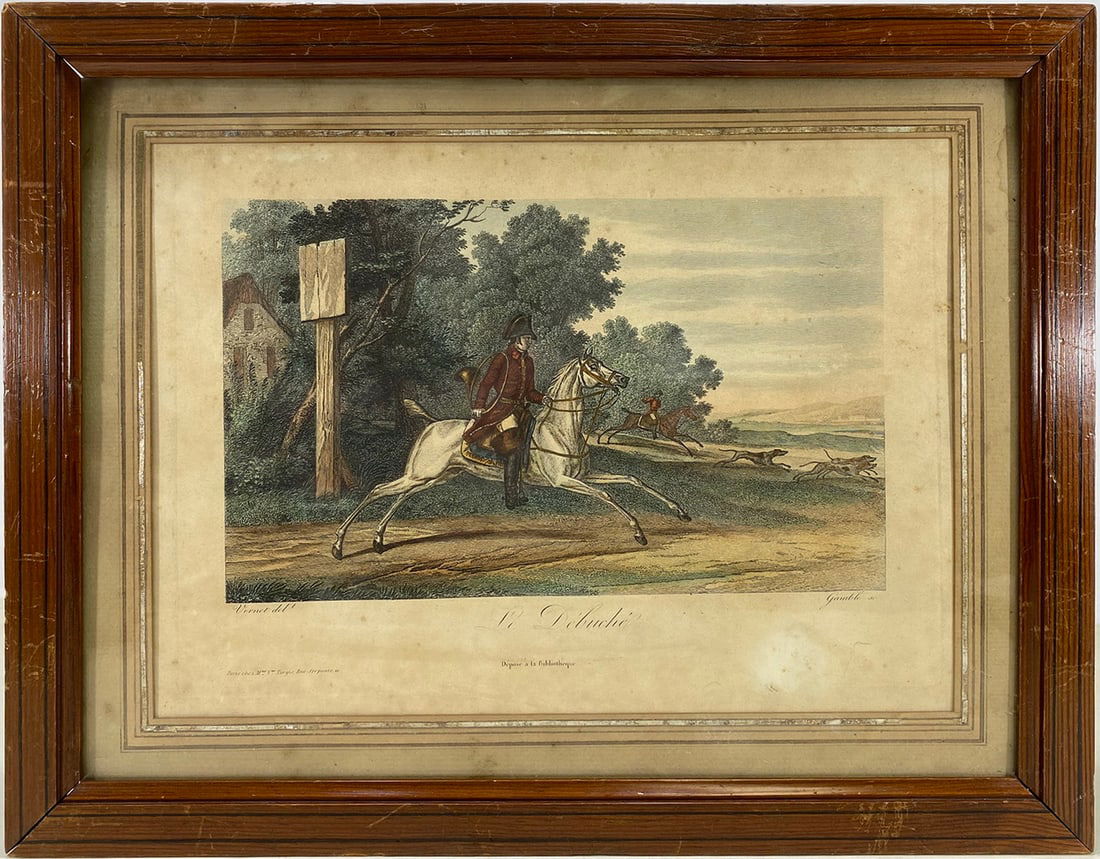 Antique French Hunting Print (1 of 6)