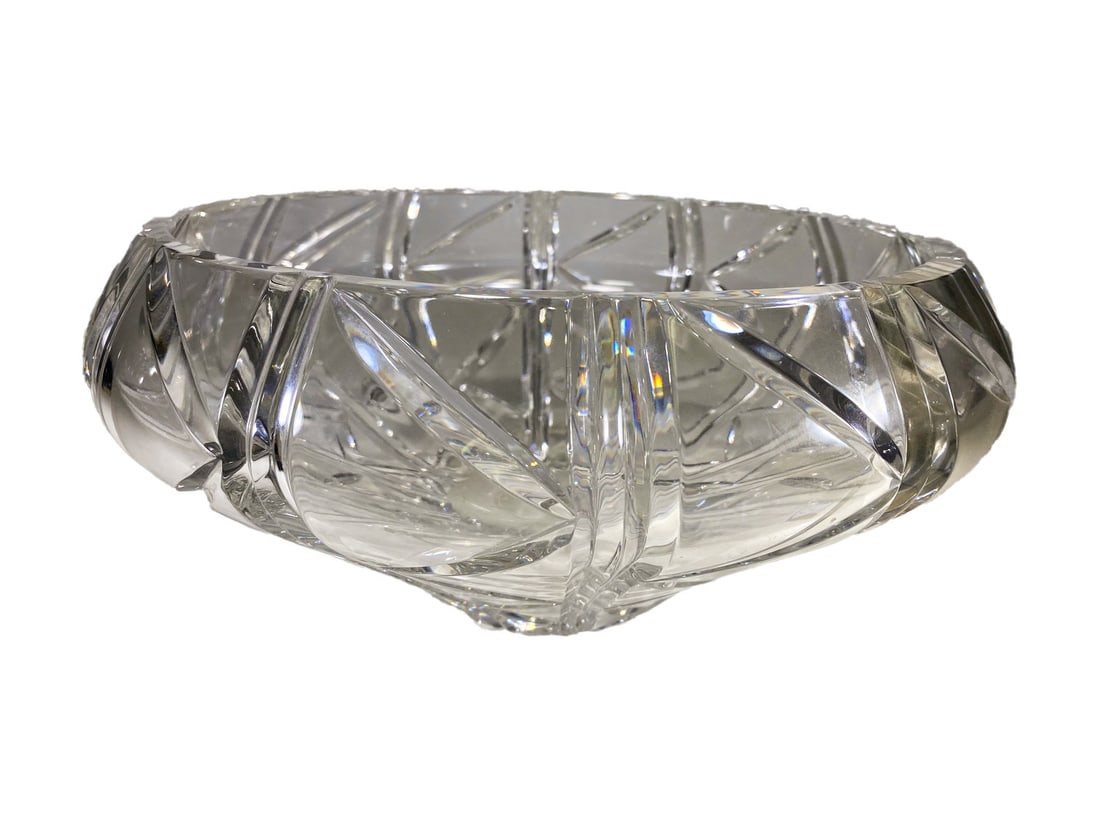 Vintage Czech Bohemian Clear Crystal Punch Bowl (1 of 5)