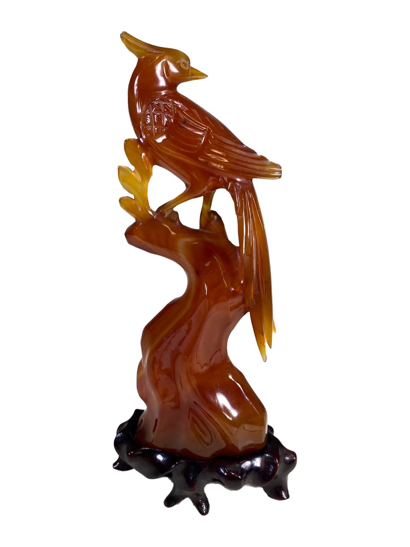 Vintage Chinese Red Agate Bird Figurine (1 of 6)