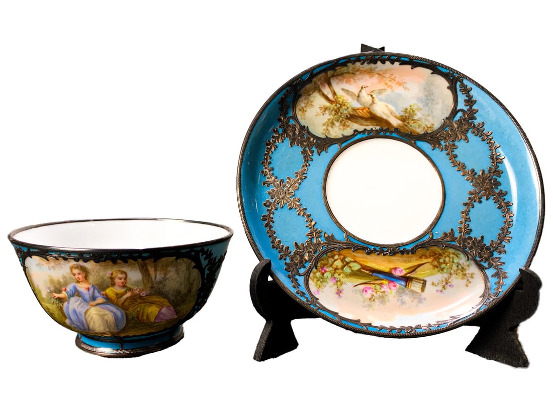 Antique French Sevres Porcelain Teacup (1 of 9)