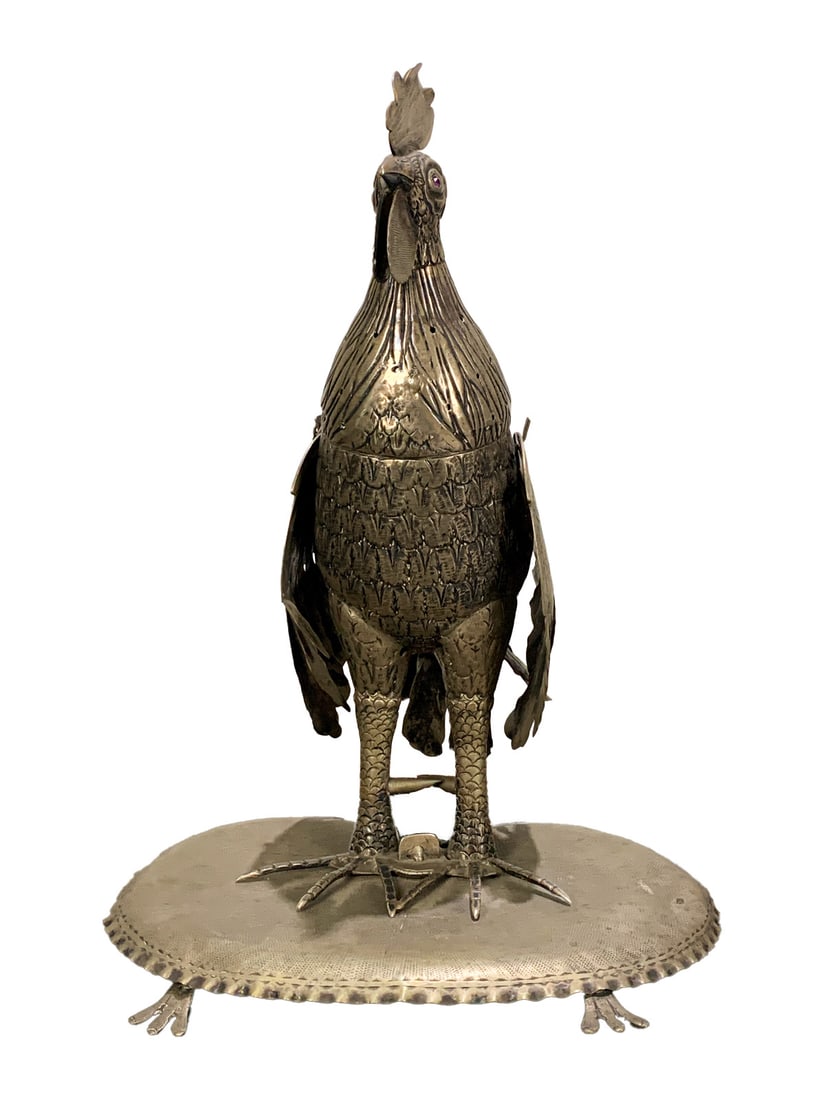Vintage Rooster Metal Removal Head Statue (1 of 5)