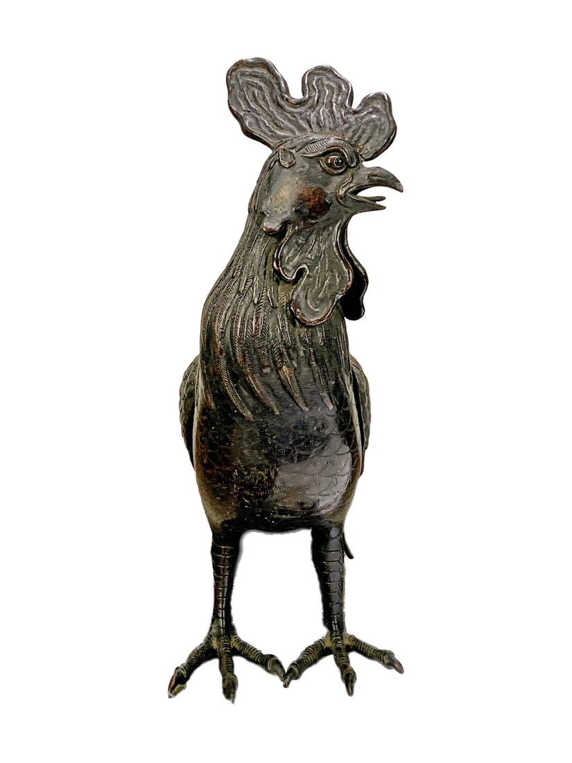 Vintage Metal Rooster Statue (1 of 4)