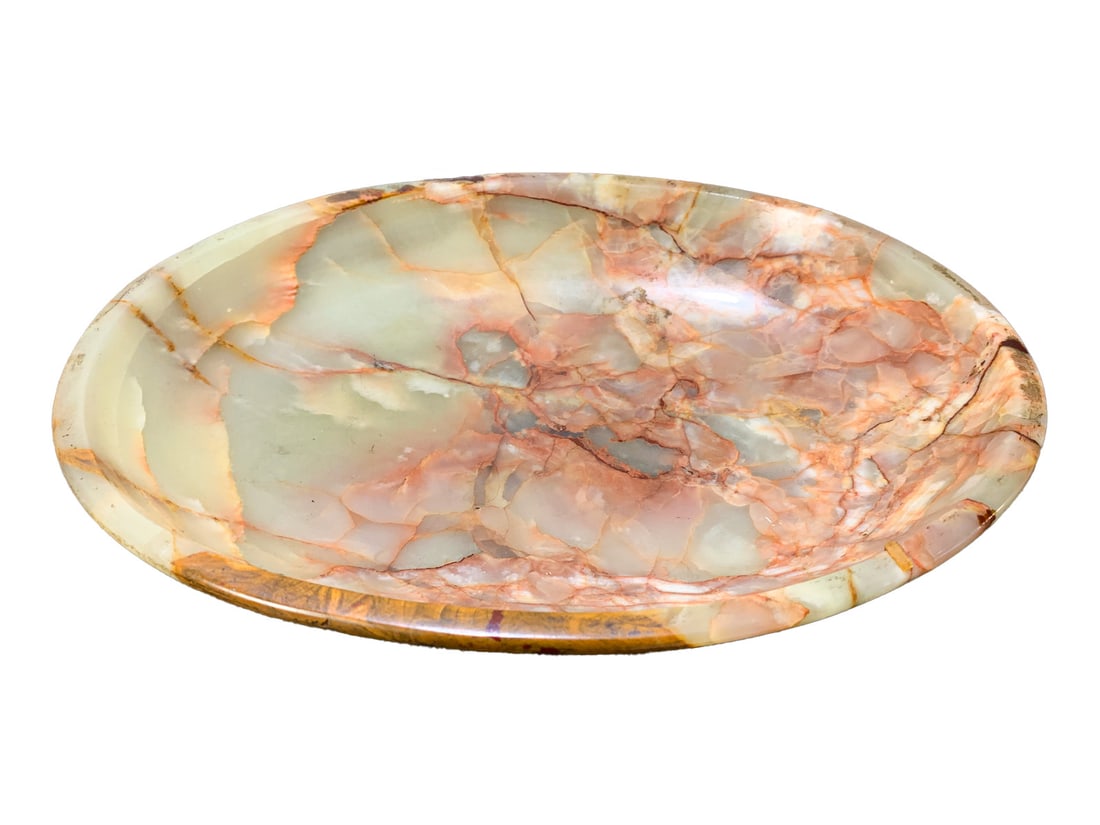 Vintage Onyx Round Tray: Vintage Onyx Round Tray. 2 1/4 x 12 x 8 5/8 in.Local Pick up call one day before to make an appointment. TO SHIP THIS ITEM IN USA OR INTERNATIONAL, PLEASE CONTACT THE SHIPPERS : 1) UPS store1937- Davi