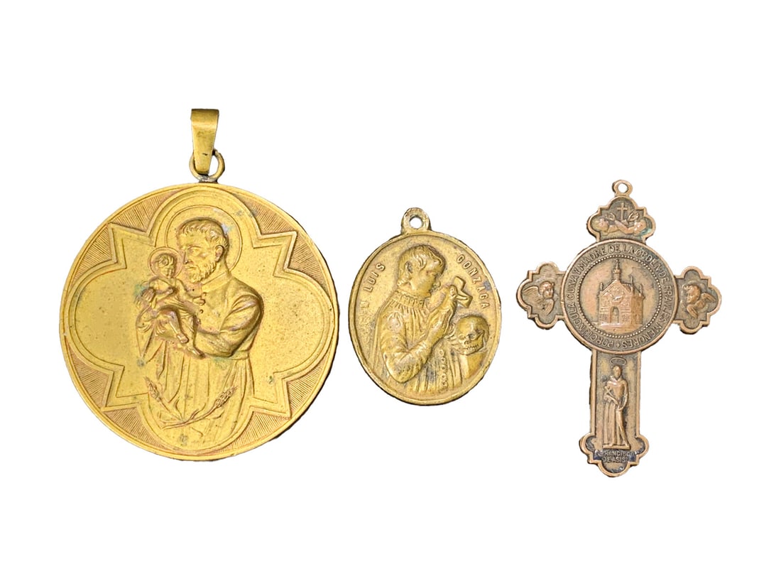 Set of 3 Religious Cross & Medals (1 of 8)