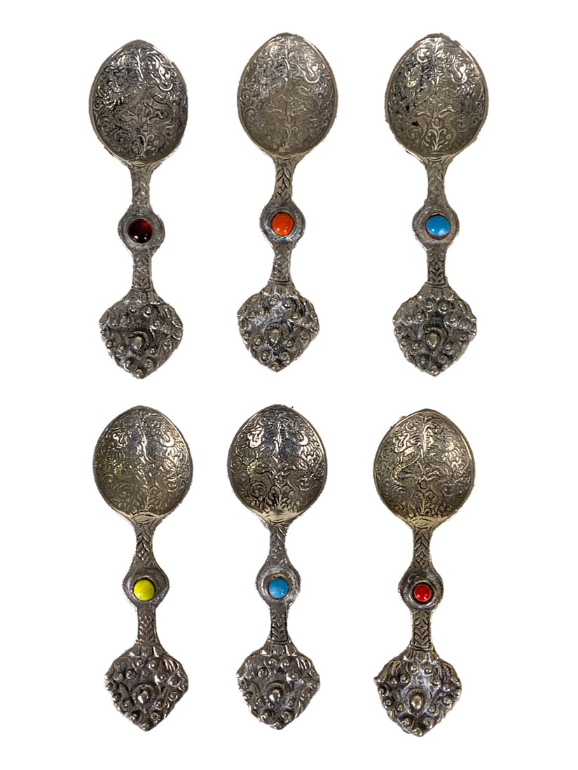 Vintage Tibetan Set of 6 Spoons (1 of 6)