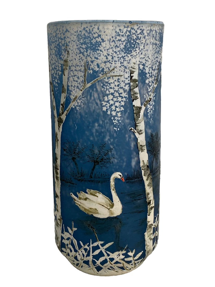 Daum Nancy Style Art Deco Cameo Glass Vase (1 of 7)