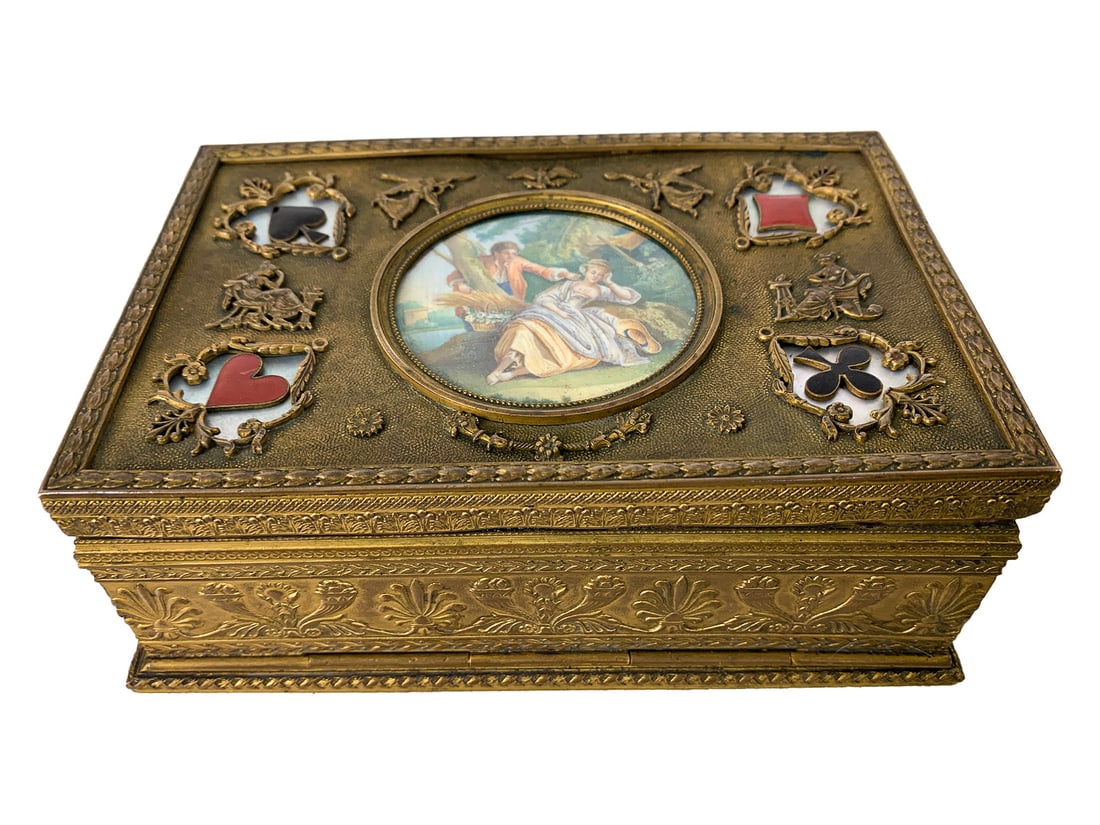 Antique French Bronze, Enamel & Miniature Painting Box (1 of 14)