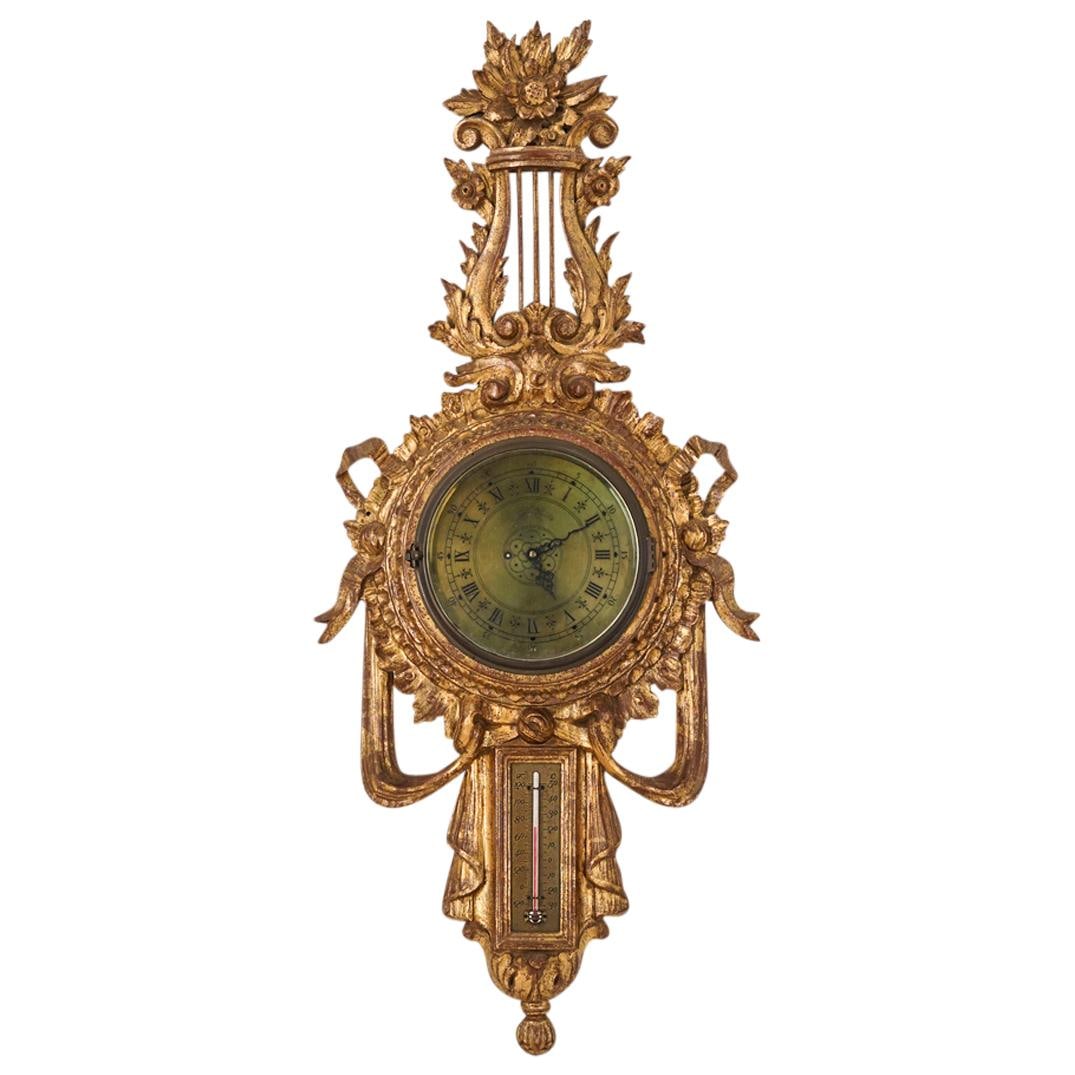 Grow & Cuttle Inc Gilt Wood Wall Clock & Thermometer (1 of 11)