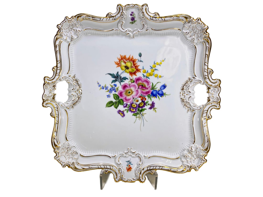 Antique Meissen, Germany Large Porcelain Tray (1 of 6)