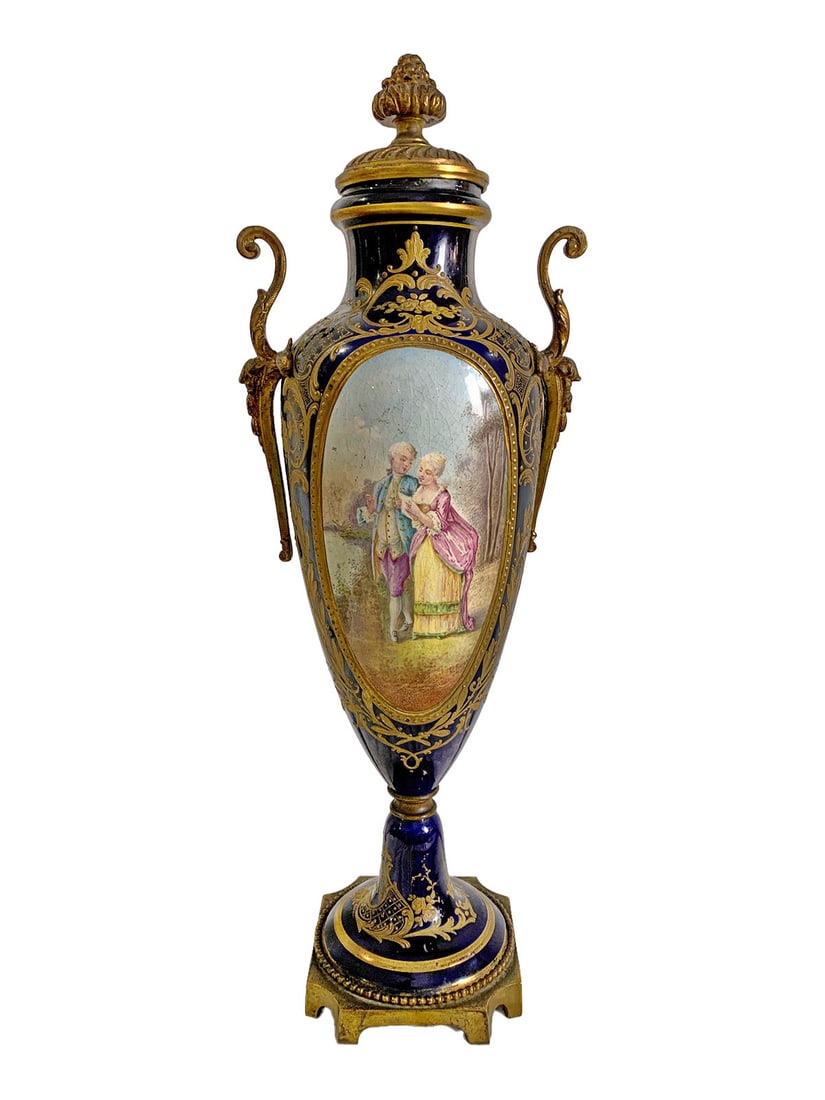 Antique French Sevres Porcelain & Bronze Urn (1 of 7)