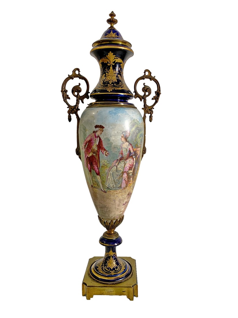 Antique French Sevres Porcelain & Bronze Urn (1 of 8)