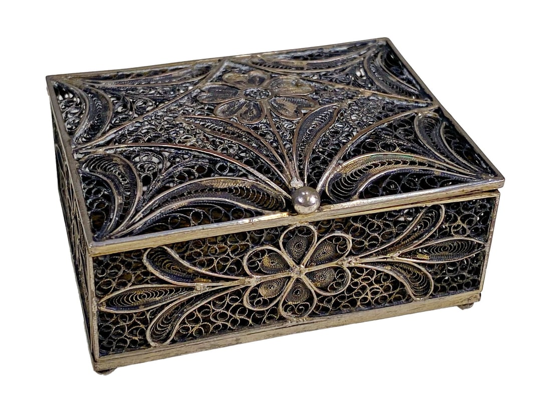 Probably Silver Filigree Miniature Box (1 of 5)