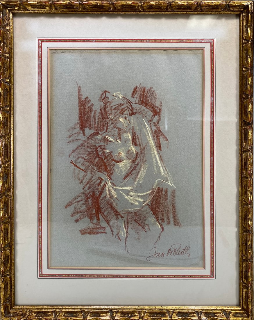 Signed Jan de Ruth Pastel Painting (1 of 3)