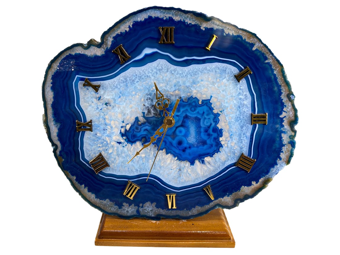 Great Blue Agate Battery Clock (1 of 3)