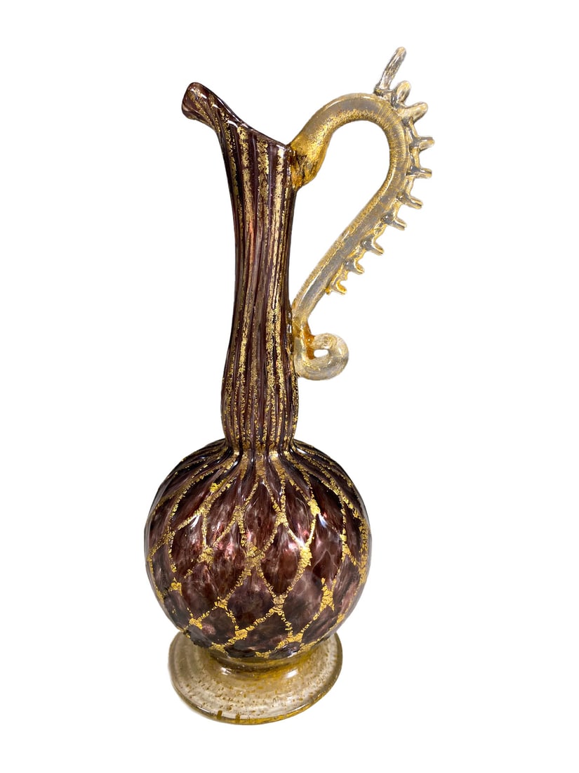 Vintage Italian Murano Glass Jug: Vintage Italian Murano Glass Jug. 7 x 2 1/2 in.Local Pick up call one day before to make an appointment. TO SHIP THIS ITEM IN USA OR INTERNATIONAL, PLEASE CONTACT THE SHIPPERS : 1) UPS store1937- Davi