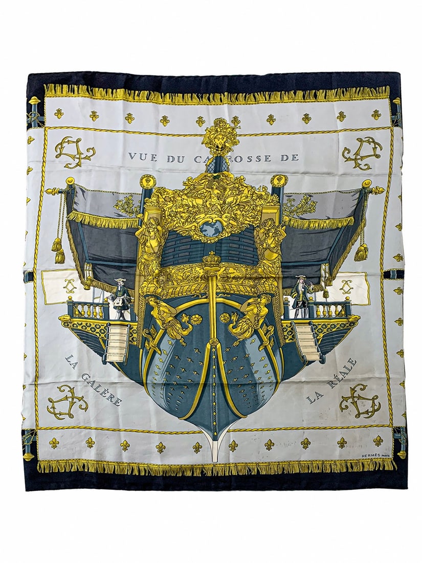 Hermes, Paris Vue du Carrosse La Galere Silk Scarf (1 of 6)