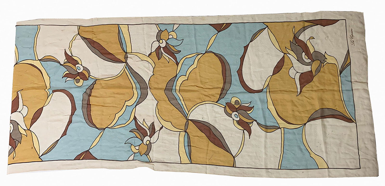 Vintage Les Copains, Italy Flowers Silk Scarf (1 of 5)