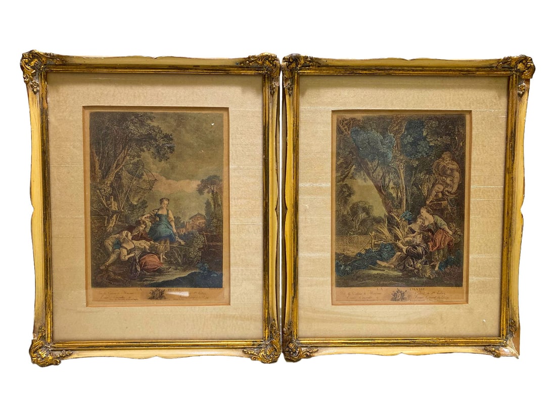 Antique French Pair of Prints: Antique French Pair of Prints. 11 x 8 7/8 in framed.Local Pick up call one day before to make an appointment. TO SHIP THIS ITEM IN USA OR INTERNATIONAL, PLEASE CONTACT THE SHIPPERS : 1) UPS store1937-