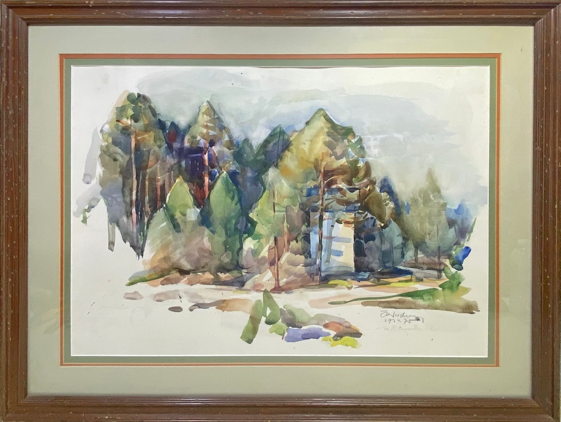 Signed & Dated 75 Watercolor Painting (1 of 3)