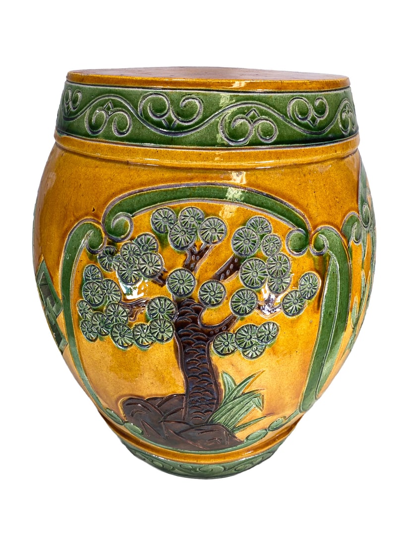 Vintage Oriental Majolica Stool (1 of 6)