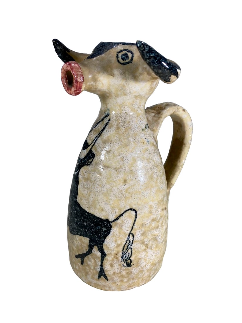 Sanguino, Toledo, Spain Ceramic Wine Bottle: Sanguino, Toledo, Spain Ceramic Wine Bottle. 8 3/4 x 3 7/8 x 5 1/4 in.Local Pick up call one day before to make an appointment. TO SHIP THIS ITEM IN USA OR INTERNATIONAL, PLEASE CONTACT THE SHIPPERS :