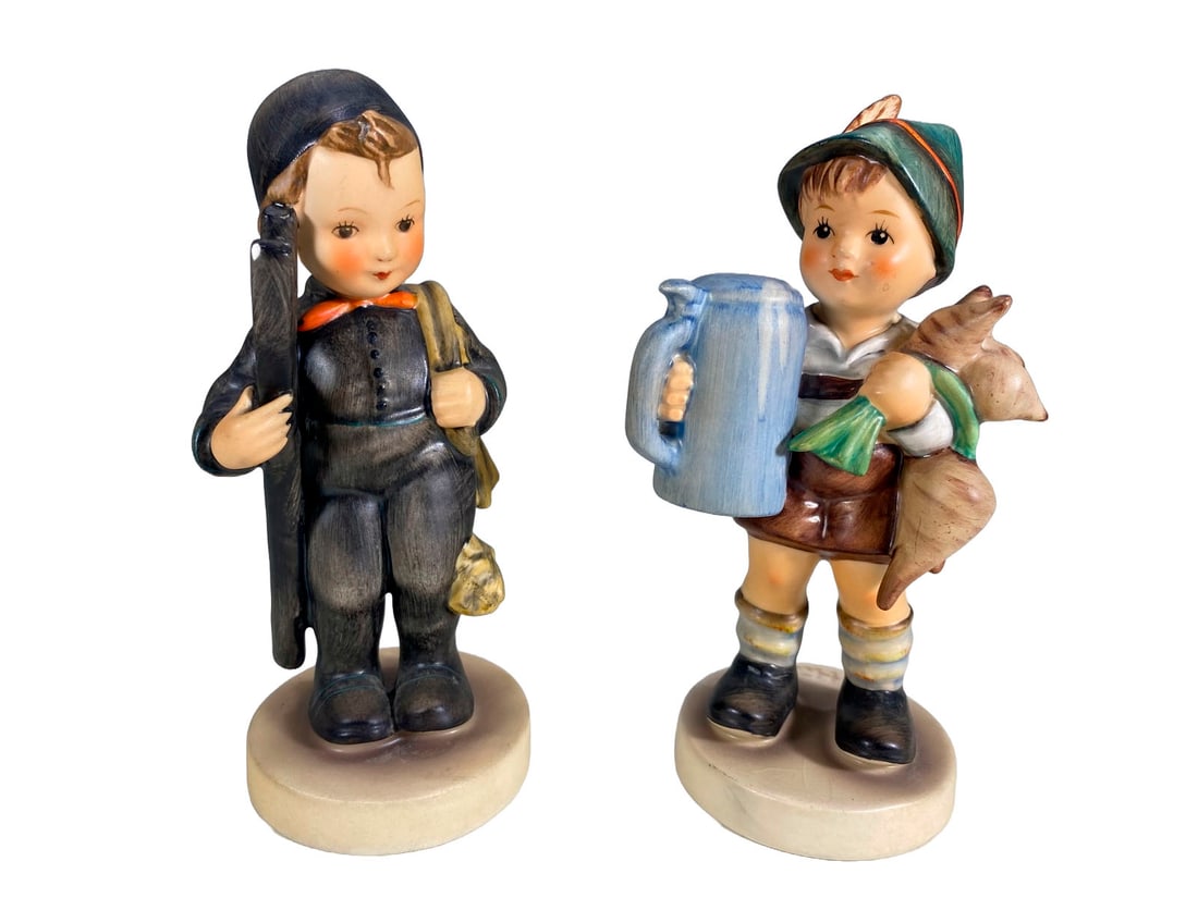 2 Hummel, Germany Porcelain Figurine: 2 Hummel, Germany Porcelain Figurine. 6 1/2 x 2 3/8 in and 5 1/2 x 3 in.Local Pick up call one day before to make an appointment. TO SHIP THIS ITEM IN USA OR INTERNATIONAL, PLEASE CONTACT THE SHIPPERS