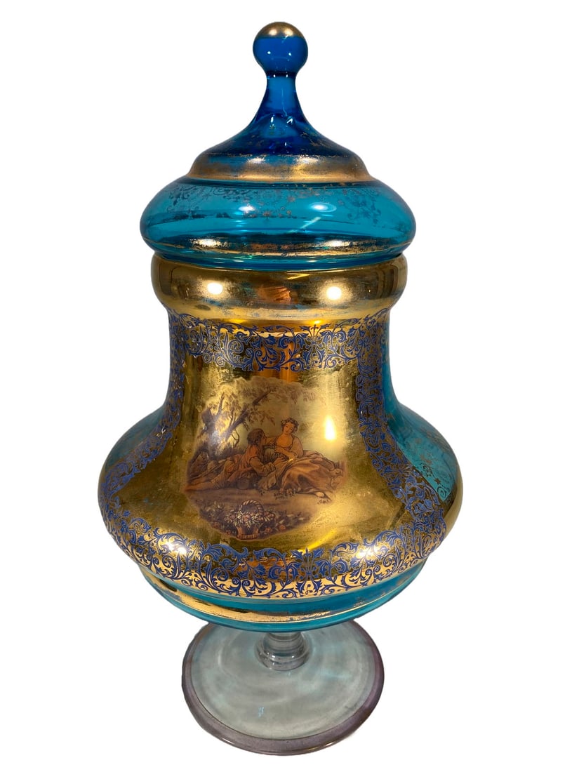 Vintage Bohemian Czech Glass Jar (1 of 7)