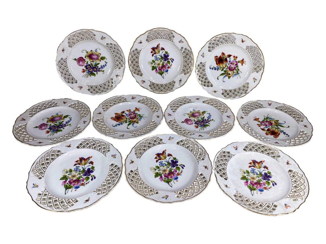 10 Crown Imperial Czech Porcelain Plates (1 of 8)
