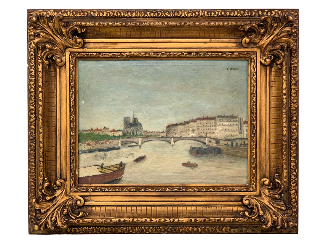 Signed E. DEVAL Oil on Canvas Painting (1 of 7)