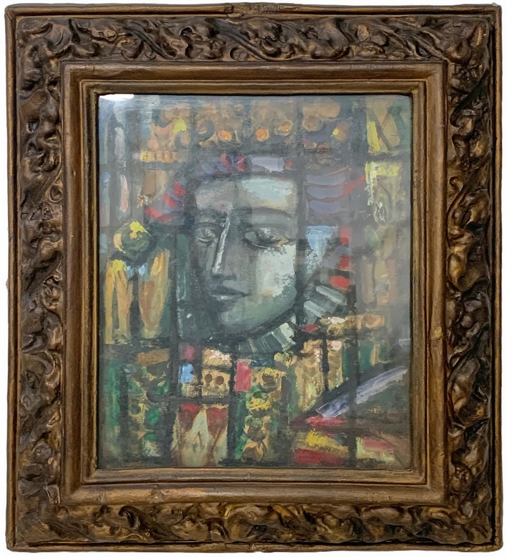 Oil on Canvas Double Face by Antonio Morello: Oil on Canvas Double Face by Antonio Morello. 24 x 21 x 3 in framed.Local Pick up call one day before to make an appointment. TO SHIP THIS ITEM IN USA OR INTERNATIONAL, PLEASE CONTACT THE SHIPPERS : 1