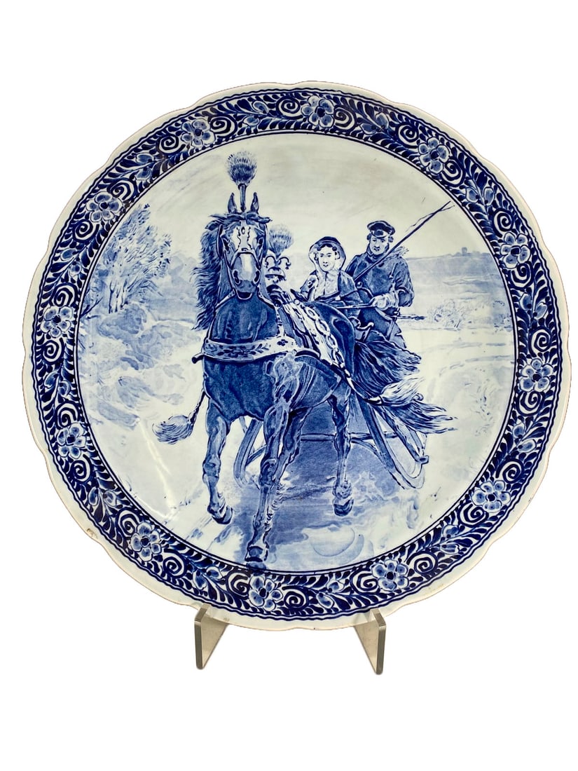 Delfts, Holland Blue & White Porcelain Plate (1 of 5)
