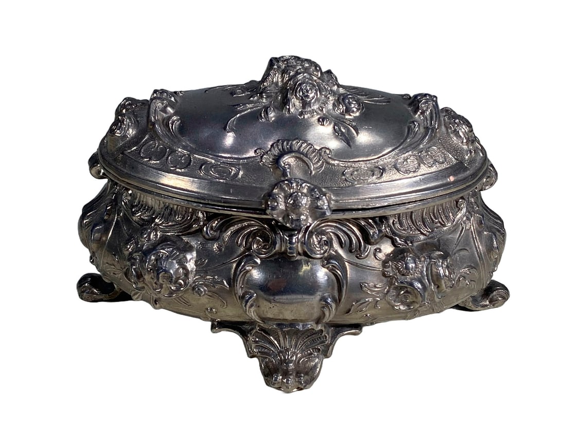 Antique French Silverplated Jewelry Box (1 of 5)