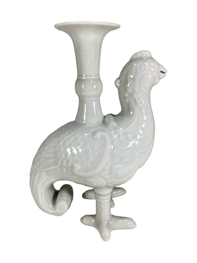 Chinese Clear Celadon Glazed Porcelain Candle Holder (1 of 6)