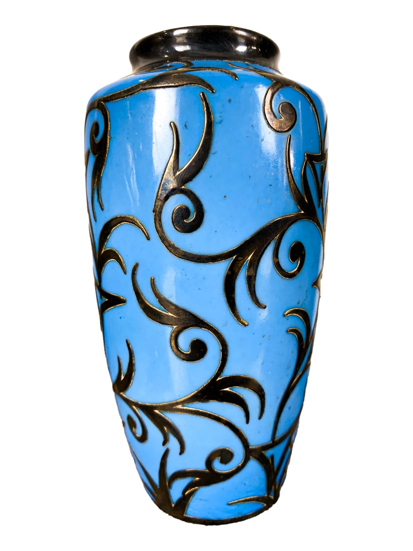 Antique French Silver Overlay Porcelain Vase (1 of 4)