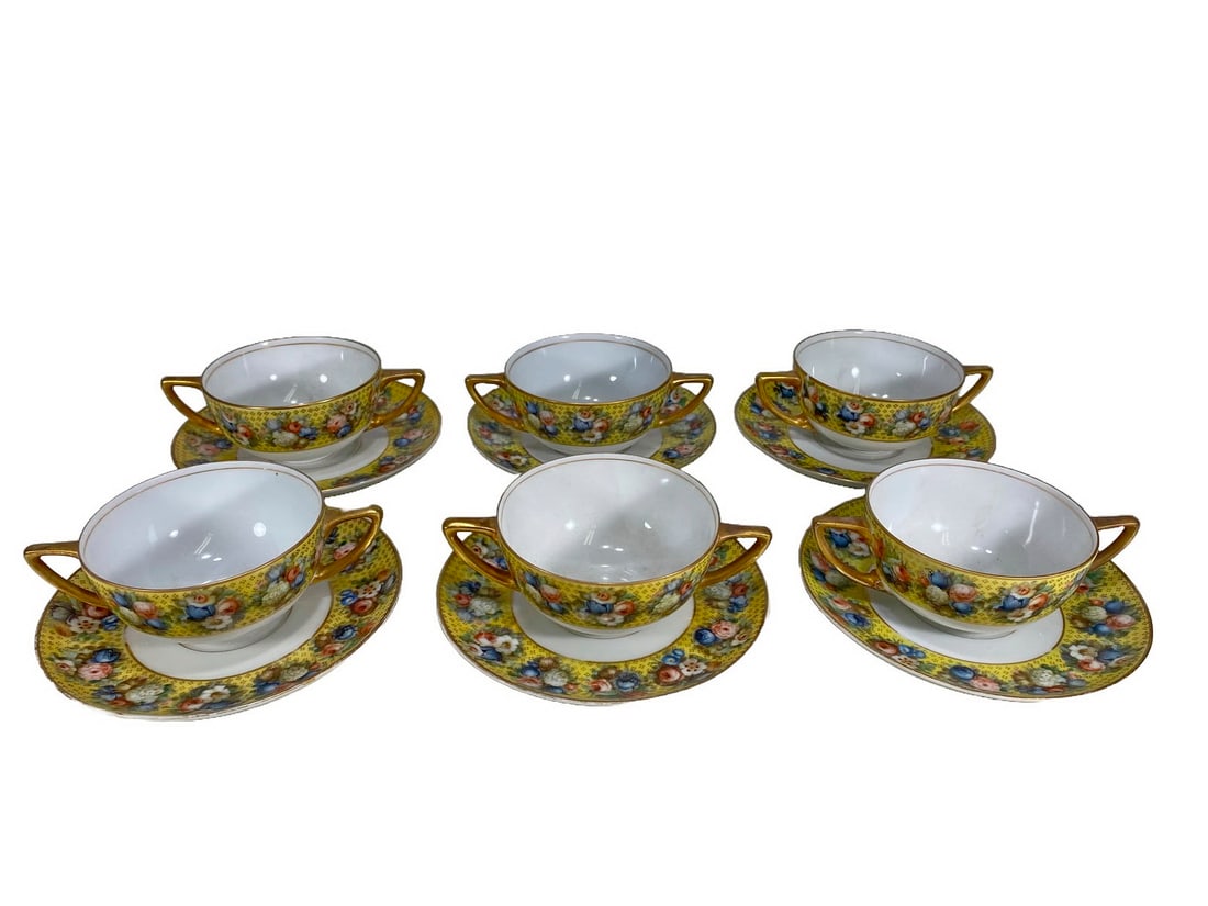 Rosenthal Aida Set of 6 Porcelain Soup Bowls: Rosenthal Aida Set of 6 Porcelain Soup Bowls. Bowl: 1 7/8 x 5 1/2 x 3 5/8 in. Dish: 5 3/4 in diameter.Local Pick up call one day before to make an appointment. TO SHIP THIS ITEM IN USA OR INTERNATIONA