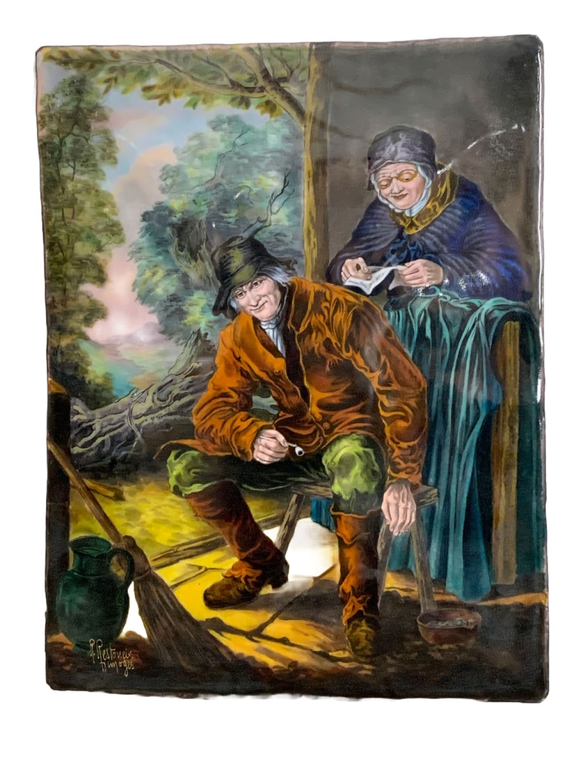 Antique Limoges Enamel Plaque by R. Restoueix (1 of 7)