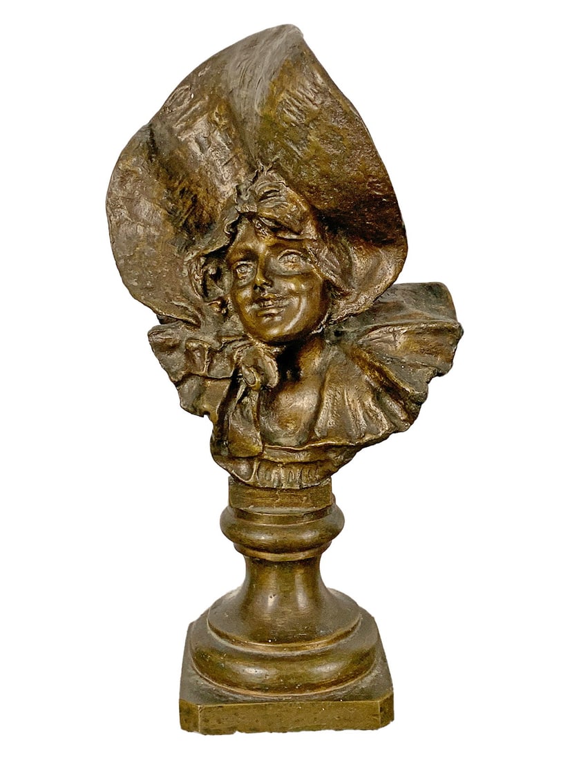 Antique French Small Bronze Bust (1 of 4)