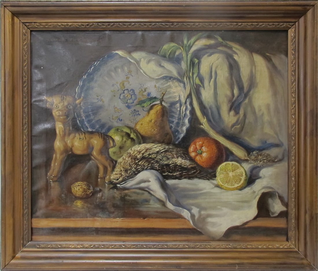 Ramon PUYOL ROMAN (1907-1981) Spanish oil on canvas: Ramon PUYOL ROMAN (1907-1981) Spanish oil on canvas. 26 7/8 x 31 1/4 in including frame. 21 3/8 x 25 5/8 in without frame. Local Pick up call one day before to make an appointment. TO SHIP THIS ITEM I