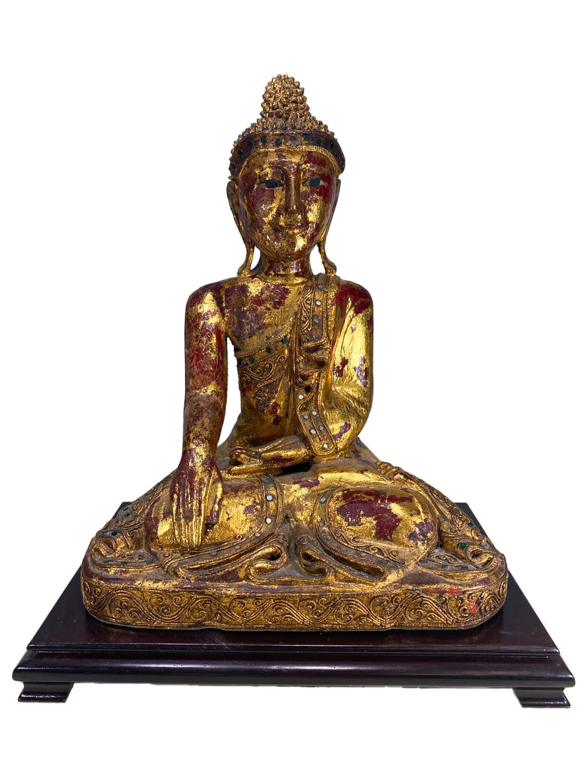Vintage Tibetan Gilt Wood Buddha Statue (1 of 4)