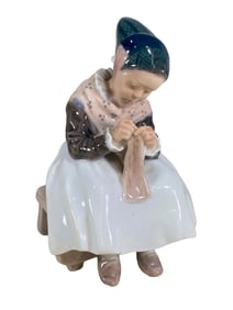 Royal Copenhagen Sewing Woman Porcelain Fig