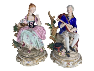 Dresden Pair of Porcelain Figurines